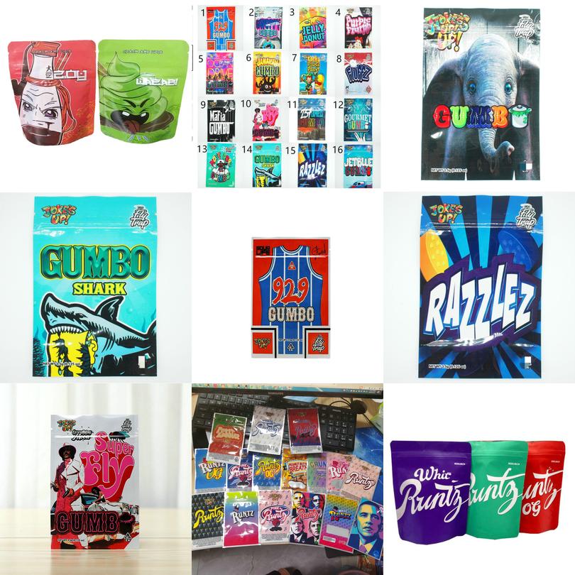 

Mylar Bags Edibles Bag Zip Lock Stand Super Fly Runtz Packing Infused Razzlez 3.5g Gumbo Shark Cookie Runty Reseable Jokes Up jllkAq