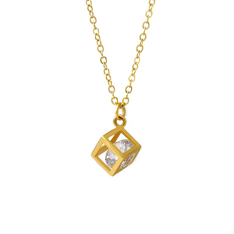 Pendant Necklaces Korean Fashion Hollow Cubic Zircon Necklace-image-708487374