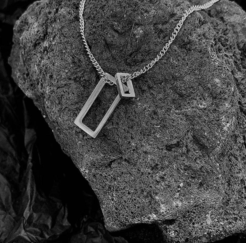 

Pendant Necklaces Geometric Rectangular Titanium Steel Hiphop Hip-hop Necklace Cool Bungee Simple For Men And Women