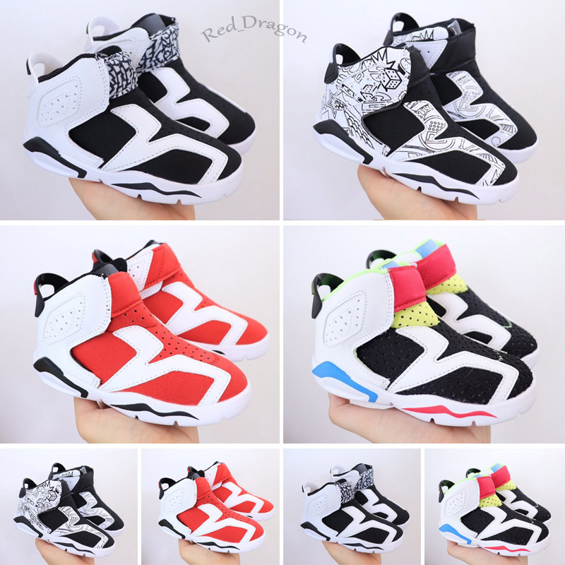 

Top Quality Children's 6 VI Basketball Shoes Kids 6s Sports Boys Girls Youths Baby outdoor Sneakers size 24-35, Color 1