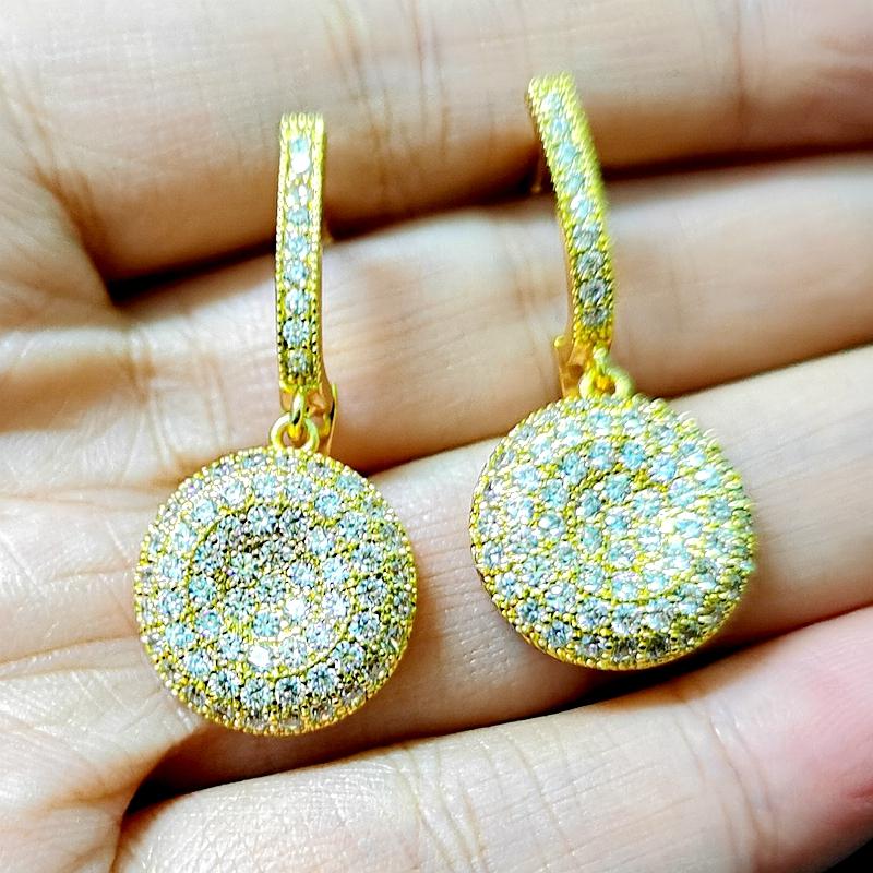 

Hoop & Huggie Gold Color Earrings For Women 2021 Christmas Jewelry Clip On Vintage Fashion Accessories