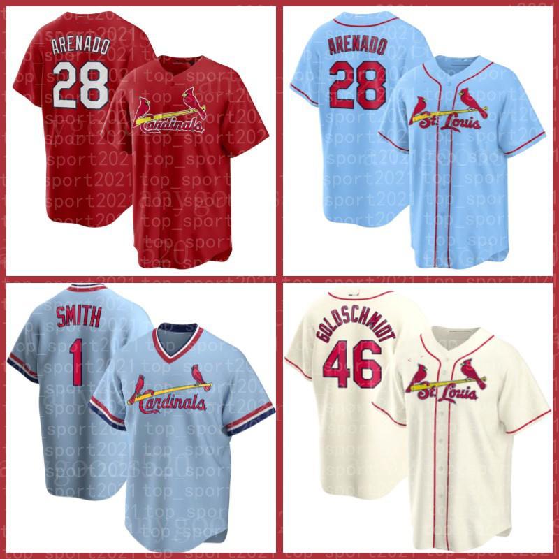 

28 Nolan Arenado St. Louis Cardinals Jerseys 46 Paul Goldschmidt Yadier Molina Ozzie Smith Baseball Matt Carpenter Jack Flaherty DeJong, Blue;black