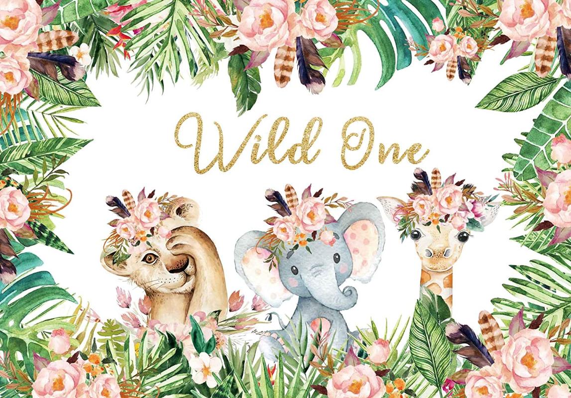 

Party Decoration Wild One Theme Backdrop Jungle Animals Background Safari Forest For Boys Kids Birthday Cake Table Decorations