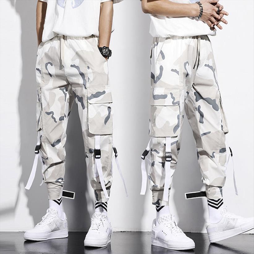 

Summer Camo Cargo Kpop Slacks Women Pants Hip Hop Ins Harem Streetwear High Waist Jogger Black White, Color7