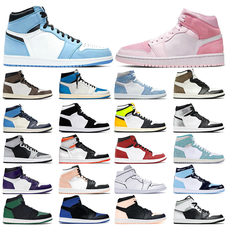 

Jumpman 1 1s mens Basketball running Shoes University Blue Hyper Royal Dark Mocha Shadow 2.0 Obsidian Twist UNC sliver toe Women sneakers Sports Trainers, 41