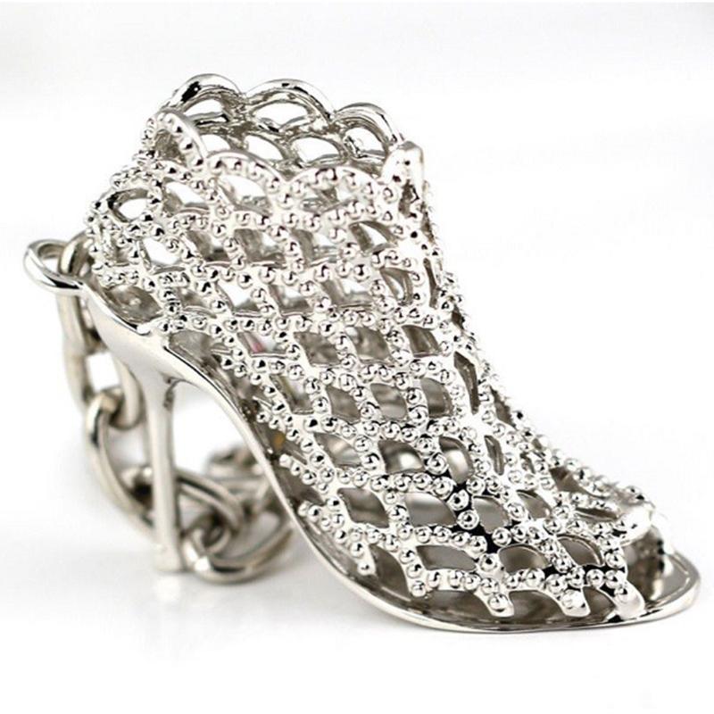 

Keychains Charm High Heels Shoe Pendant Model Keychain Women Crystal Trendy Purse Bag Buckle Bright Car Keyring