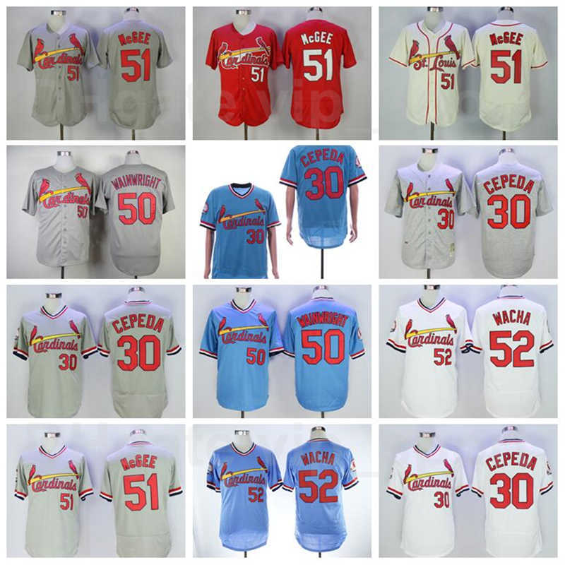 

Vintage 1982 1985 Retror Baseball 51 Willie McGee Jersey 52 Michael Wacha 30 Orlando Cepeda 50 Adam Wainwright All Stitched Pullover Team, 1985 vintage