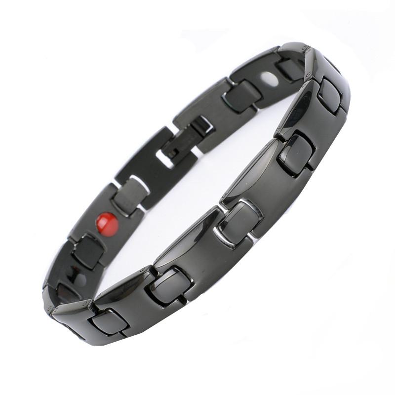 

Link, Chain 2022 Supply Factory Jewelry 10mm Stainless Steel Pure Titanium Couples Germanium Magnet Assembled Link Bracelet