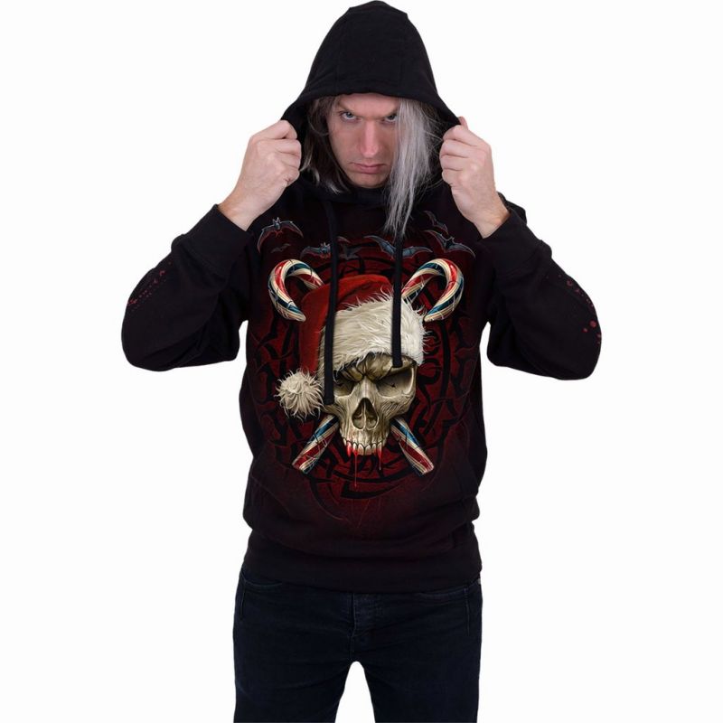

wooden skull pattern men's 3d printed hoodie visual impact party punk goth round neck high-quality american sweater hoodie, Black