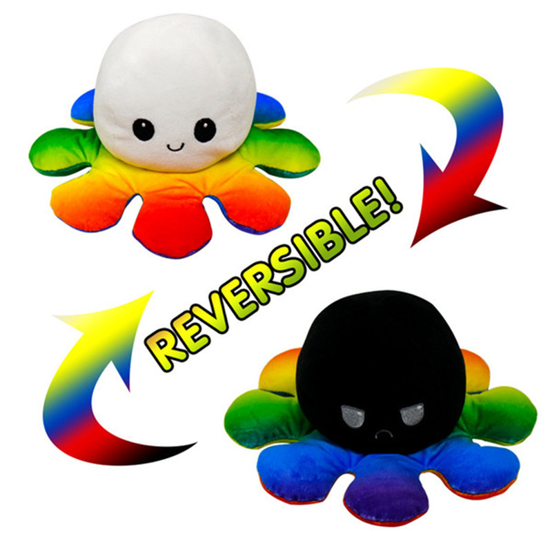 us stock Christmas Baby Kids Gift Doll Reversible Flip Octopus Stuffed Dolls Soft Plush Toys Party Favor New Year Gifts DHL Shipping-image-715720328