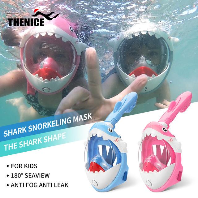 

New Boys Girls Full Face Anti Fog Swimming Snorkeling Mask Kids Underwater Scuba Water Sport Snorkel Diving Mask Set Equipment