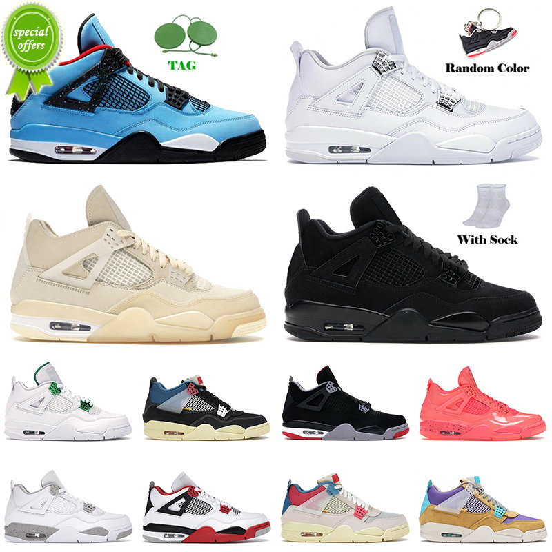 

Quality 2022 4 4s Basketball Shoes Pure Money White Oreo Black Cat Sail Bred Neon University Blue Sneakers Trainers 36-47, C47 fire red 36-47
