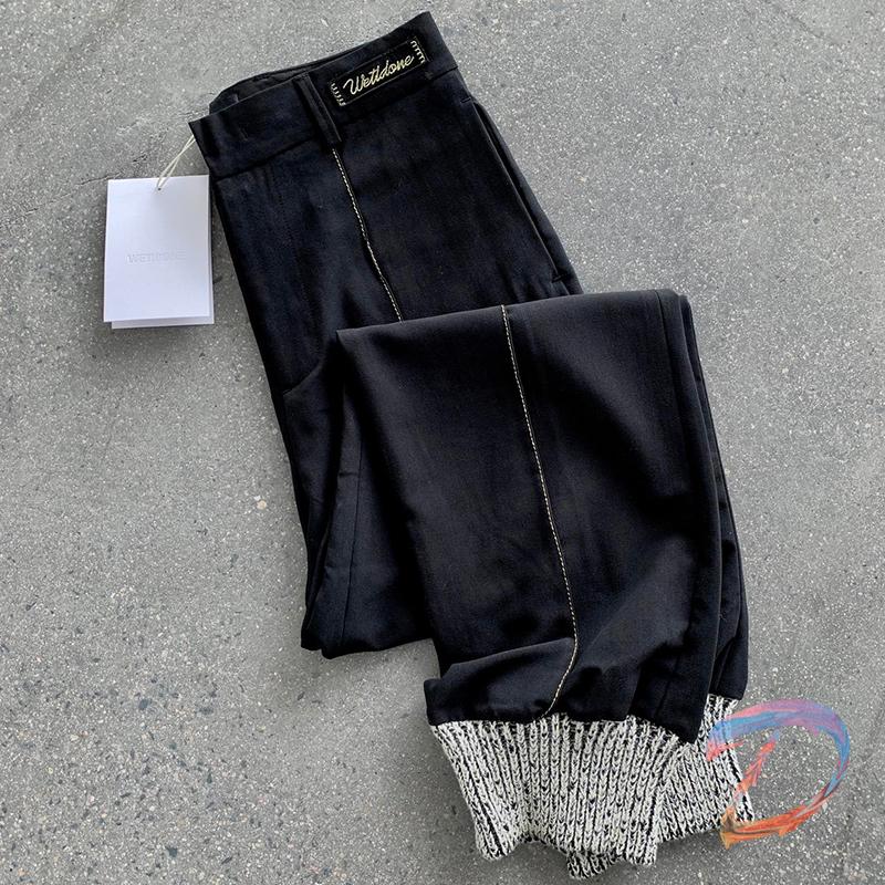 

Women' Pants & Capris We11done Trousers Vintage Wool Golden Edge Suit Welldone Men, Black