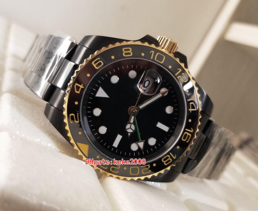 

Excellent High Quality Watch 40mm Batman 116713 116713LN Black PVD Case Gold & Steel Ceramic Bezel Asia 2813 Movement Automatic Mechanical Mens Watches Wristwatches, Box