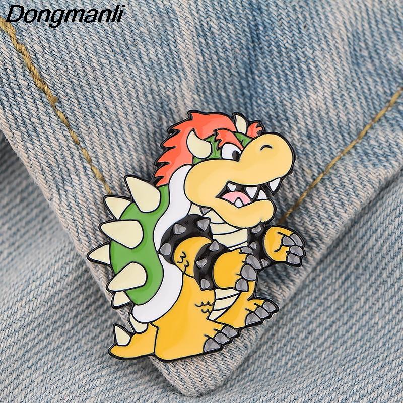 

Pins, Brooches DZ283 Game Villain Role Bowser Enamel Pins Badge Brooch Backpack Bag Collar Lapel Jewelry