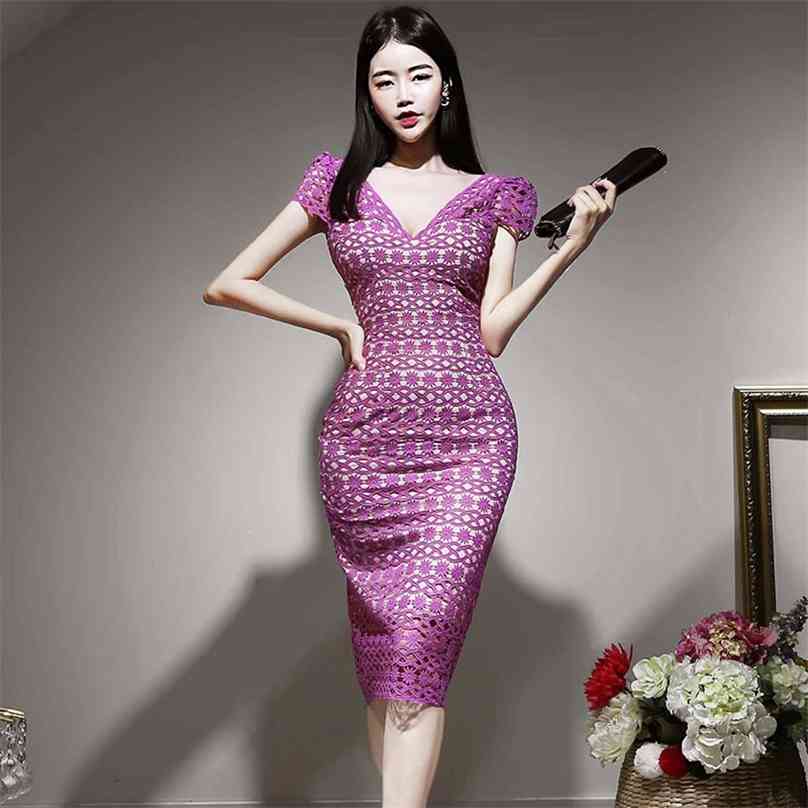 

Summer wear han edition aristocratic temperament v-neck cultivate one' morality in the long water melts package hip dress f 210602, Black