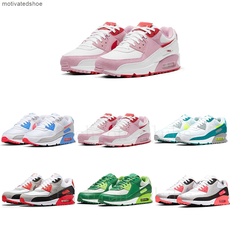

2021 New Unveils Valentine's Day 90s Lucky Green Hot Coral Men Running Shoes Infrared Classic 90 Lime Designer Trainer Skateboard