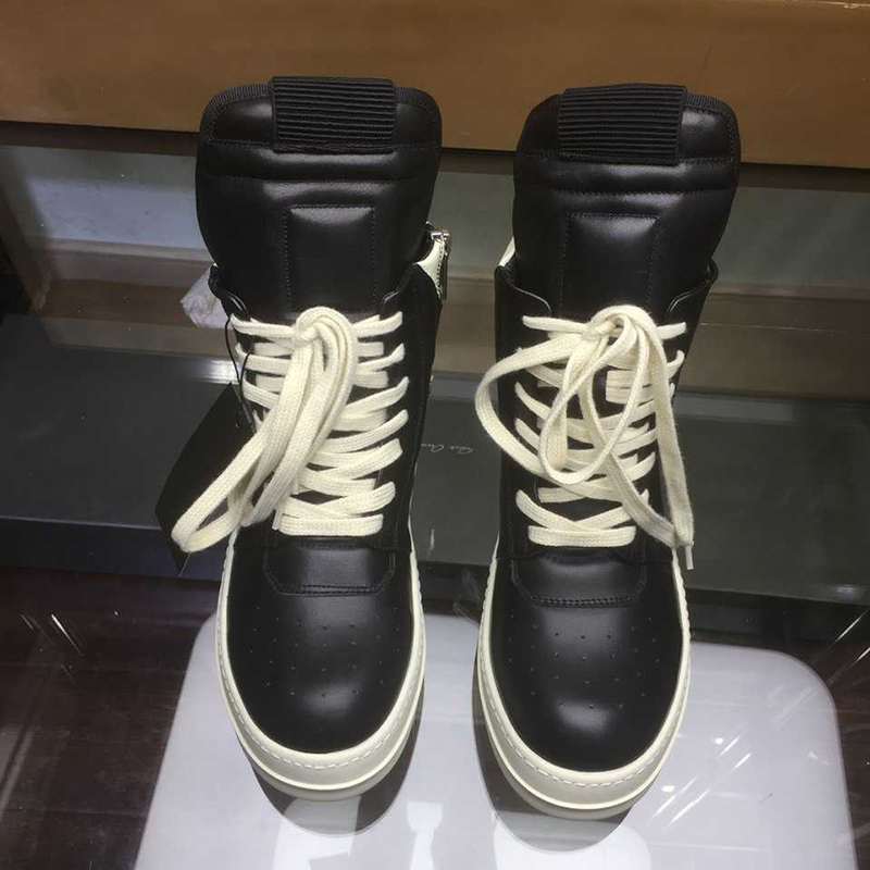 

Classic Men Women Mid Top Casual Boot Sneaker Genuine Leather Ladies Platform Owens Dress Walking Trainer Lace up Boots Style3, Style1