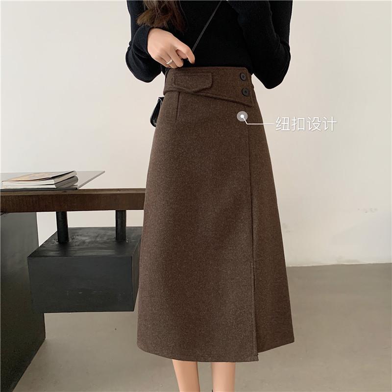 

Skirts Vy1207 2021 Spring Summer Autumn Women Fashion Casual Sexy Skirt Woman Female OL Long For, Black