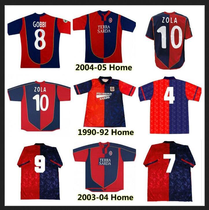 

Cagliari Calcio soccer jerseys 90 92 03 04 05 retro Suazo ZOLA Conti GOBBI GODIN JOAO PEDRO NAINGGOLAN MARIN Simeone SOTTIL PAVOLETTI shirts, Red
