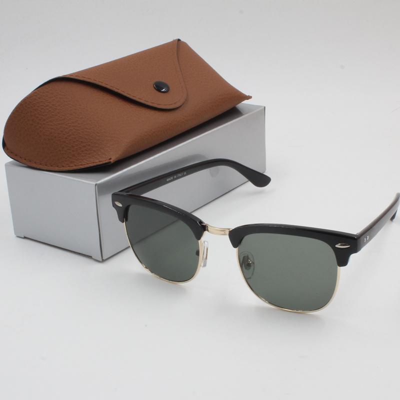 

Hot sell Glass Lens Ray Men Women Sunglasses Vintage Pilot Brand Sun Glasses Band UV400 Bans Ben With Box and Case 3016, White;black