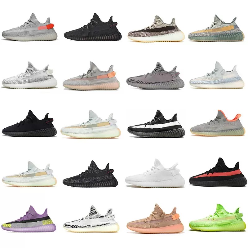 

2021 kanye V2 Reflective west shoe Static Reflective shoes 3M Belgua 2.0 Semi Frozen Butter Yellow Blue Top Quality Designer Men Women yeezys yeezy 350 Sneakers size 47, Box