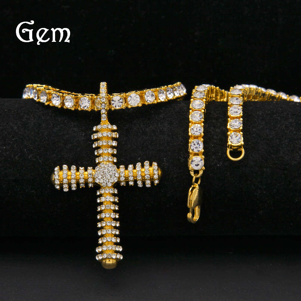 

Jewelry hip hop blingbling Cross Pendant Cuba chain fashion brand jewelry