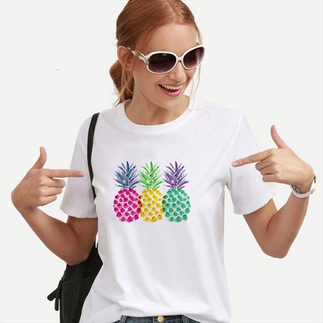 

pineapple fruits clothing fashion men t shirt tee graphic female kawaii camisas mujer clothes, White;black