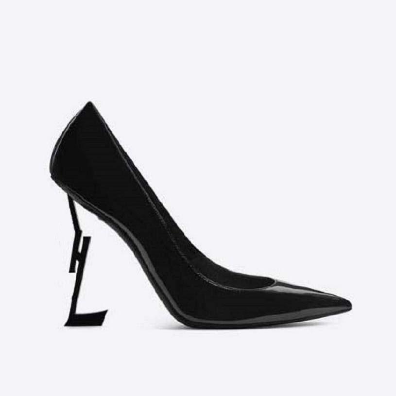 

Hot Classics Women shoes Sandals fashion Beach Thick bottom Dress Shoes Alphabet lady Sandals Leather High heel shoes slides By home011 08, Black