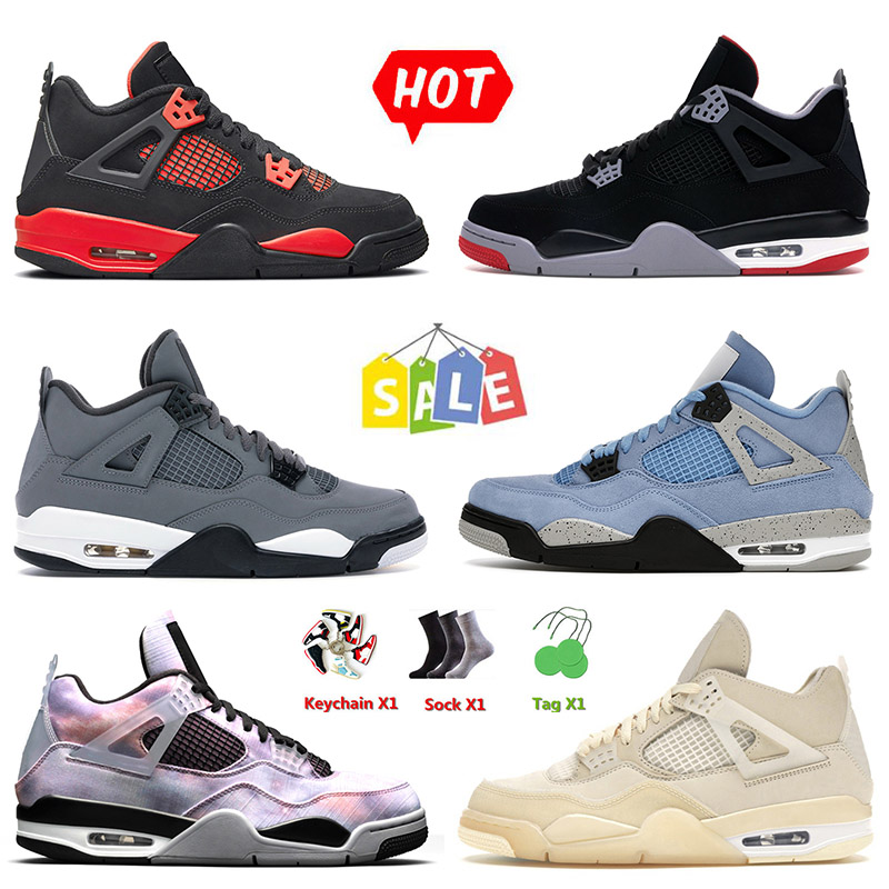 

Basketball Shoes 4 4s IV University Blue Red Thunder Jumpman Sail Zen Master Shimmer Taupe Haze for Men Women Bred Outdoor Fashion Trainers Size 13, D25 neon 95 40-47