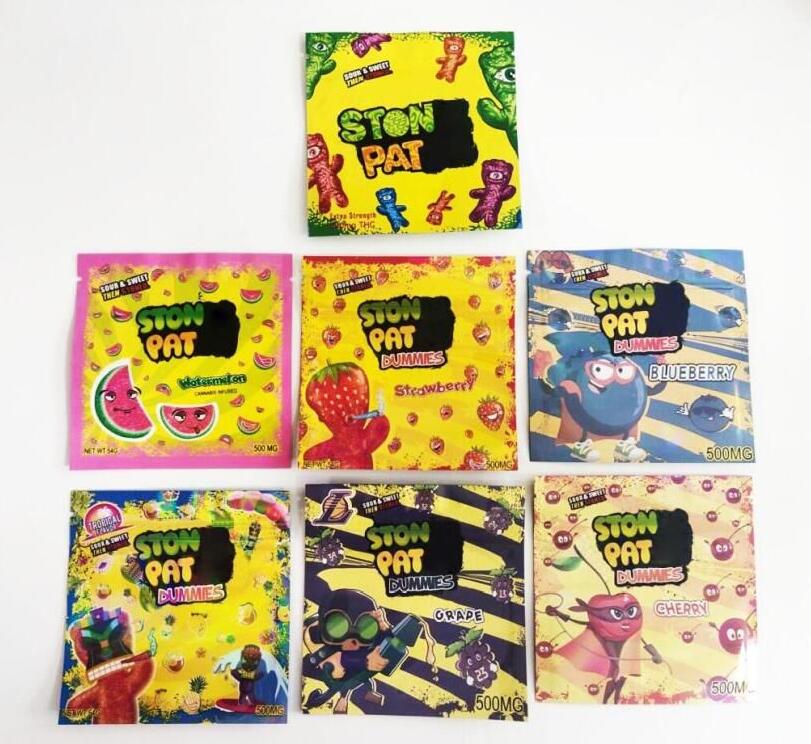 

stoner patch gummie edibles Packaging bags infused grape strawberry cherry stoney 500mg mylar bag cunstom printed edible package candy in stock