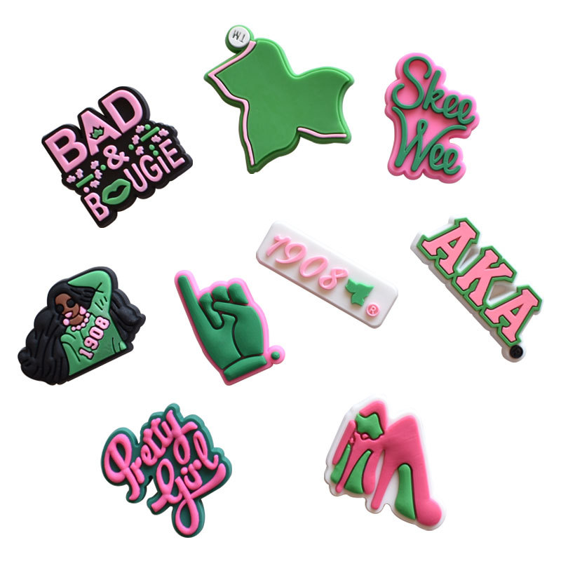 

Pvc Pretty Girls Shoe charm Decoration Buckle Jibitz for Croc Charms Clog Buttons Pins, White;pink