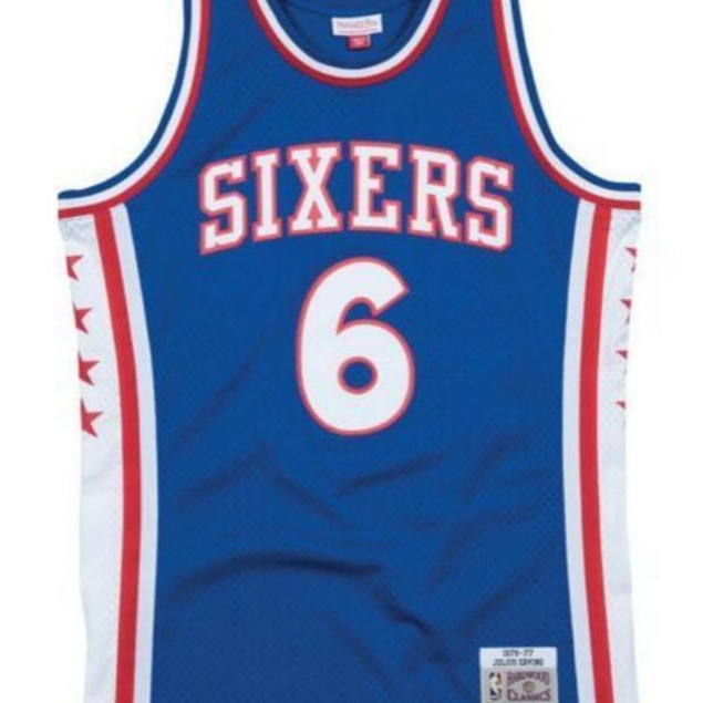 

Cheap Julius Erving #6 Mitchell & Ness Blue 1976-77 Jersey Throwbacks Vest Stitched basketball jerseys, Black