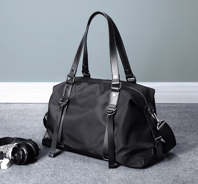 

Men Sports Fitness Pack Cylinder One Shoulder Sport luxurys Bag Women's Handbags Travel Bags Nylon Waterproof Handbag Package, Black