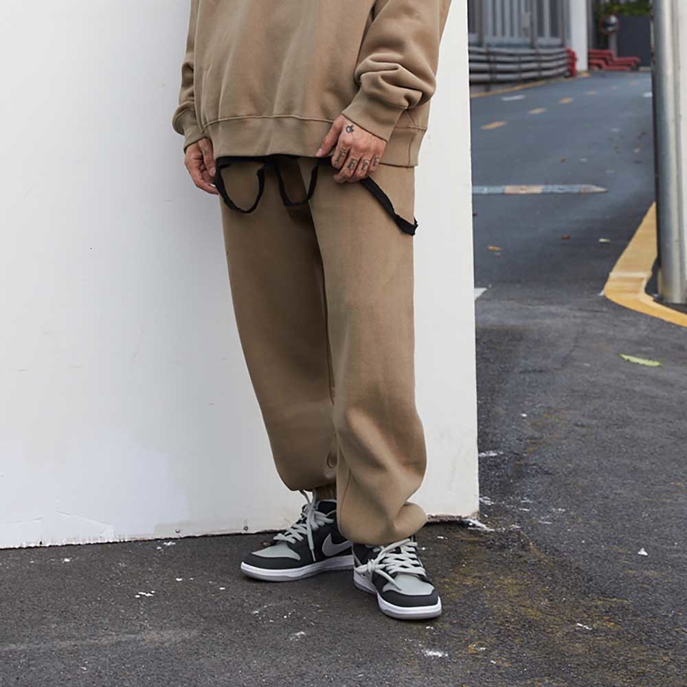 

2021 New Hot Fashion Casual Male Joggers Sweatpants Loose Baggy of Solid Color Hiphop Hare Pants B4km, Mid blue gray.