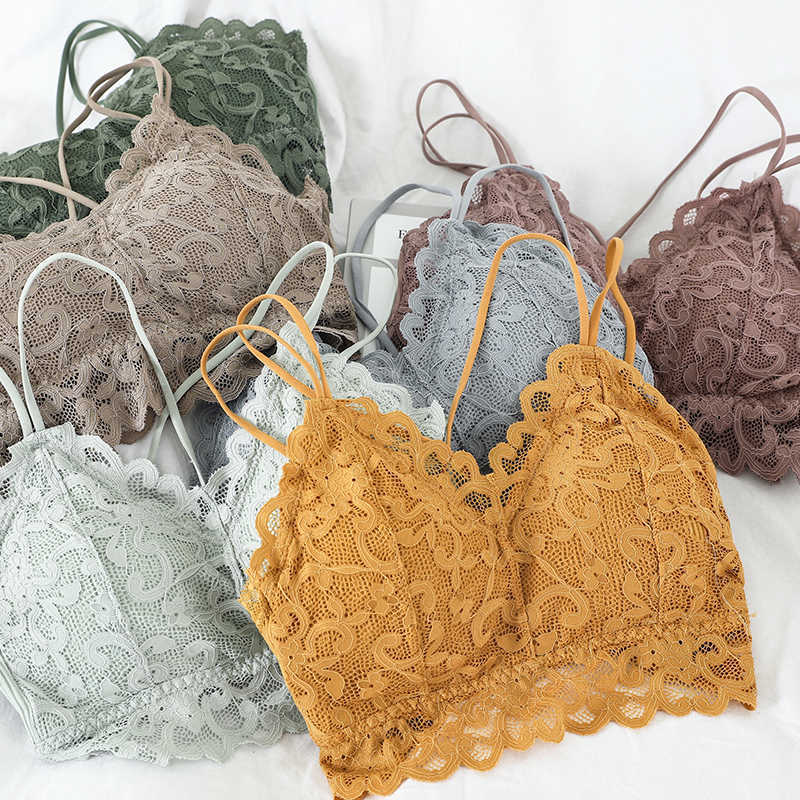 

Halter Women Lace Crop Top Spaghetti Strap Back Elastic Female Camis Fashion Streetwear W840 210526, Black