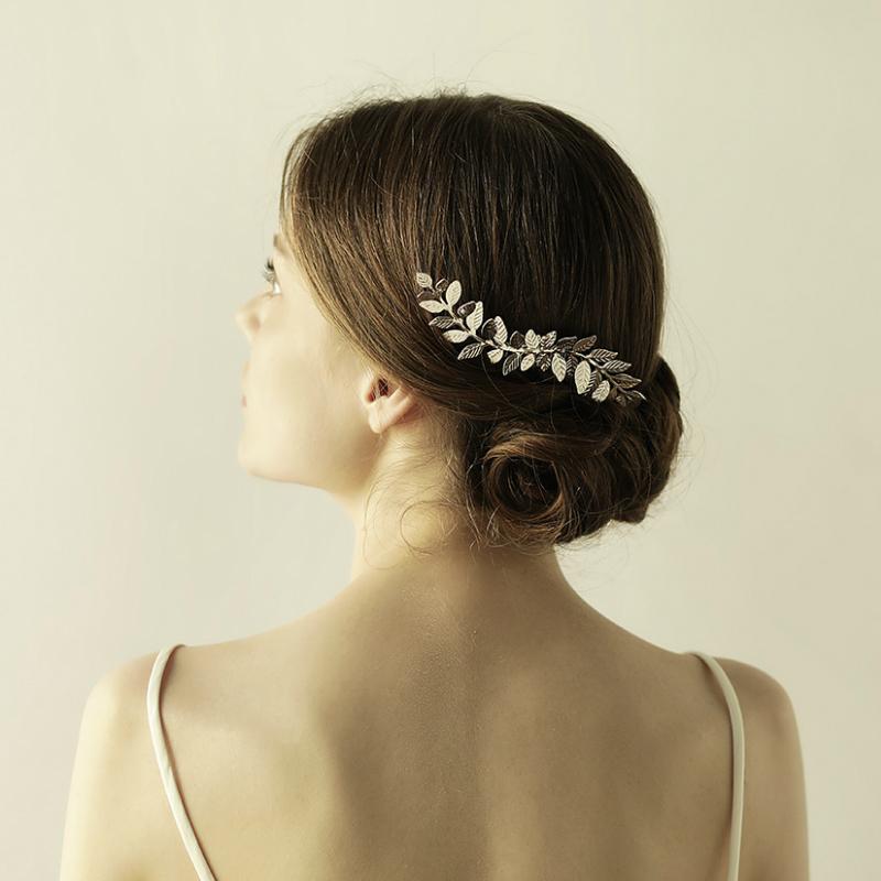 

Hair Clips & Barrettes Le Liin Leaf Comb Gold Silver Bride Side Wedding Accessories Bridal Jewelry