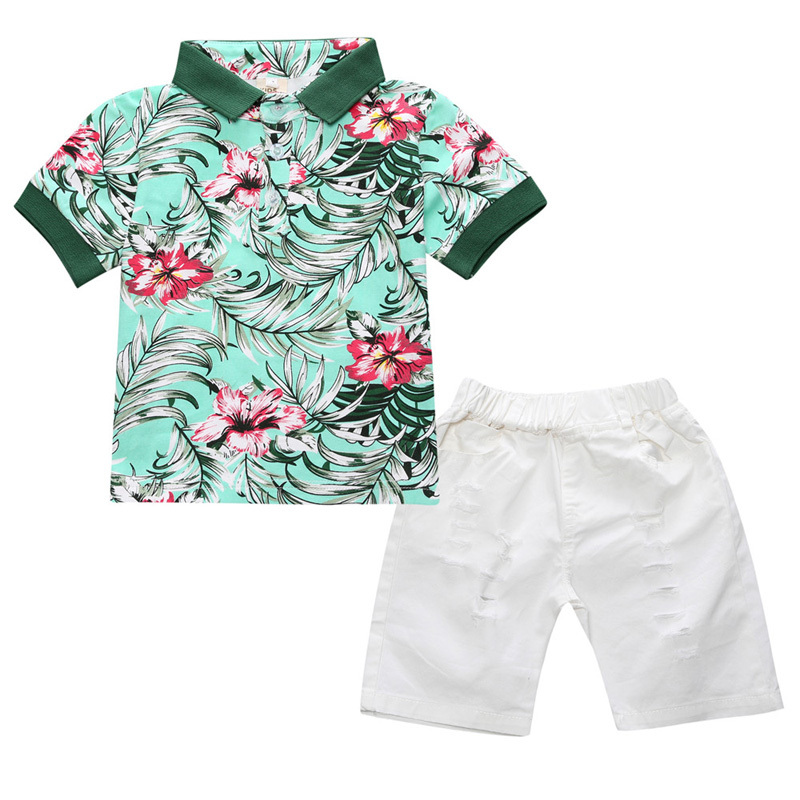 

2021 New Summer Kids Clothes Suit Fashion Boys Cotton Short Sleeve Tops+shorts Sports Children Clothing 2-6 Years G4q8, As picture