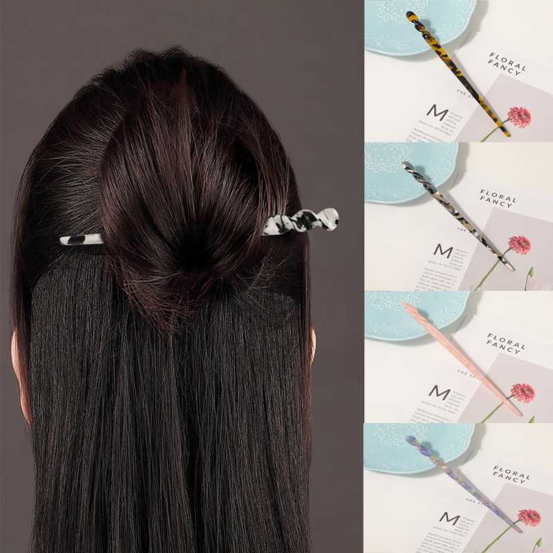 

Hair Clips & Barrettes Women's Simple Marble Acetate Retro Stick Accessories