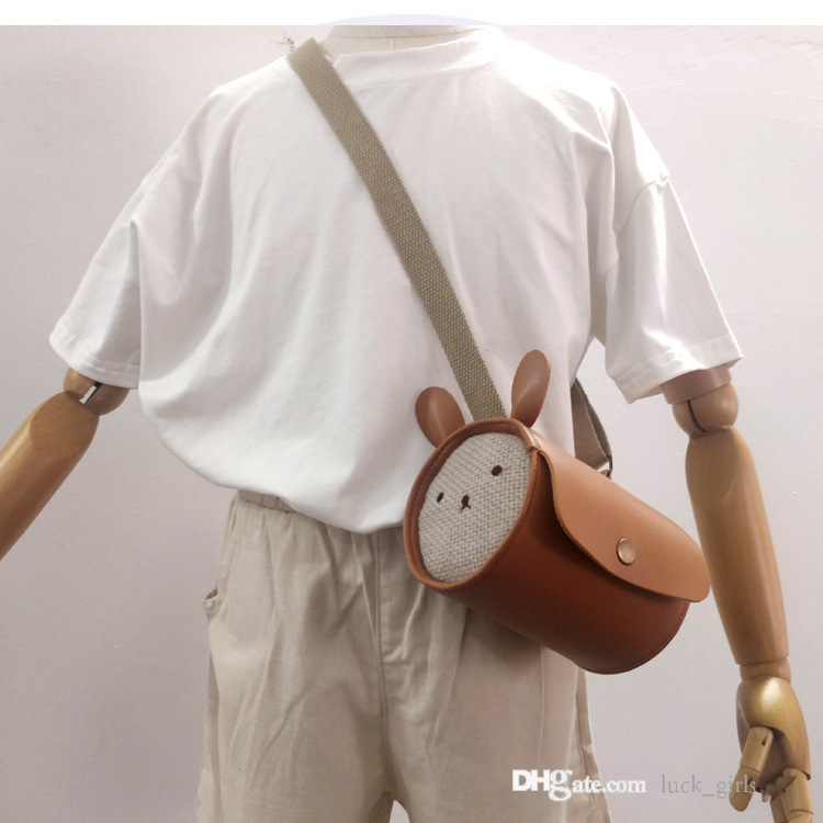 

baby girls PU Rabbit change Purse handbags cute kids cartoon Bucket one Shoulder Bag fashion Children bunny mobile phone Crossbody Bags 0F529, Dark brown