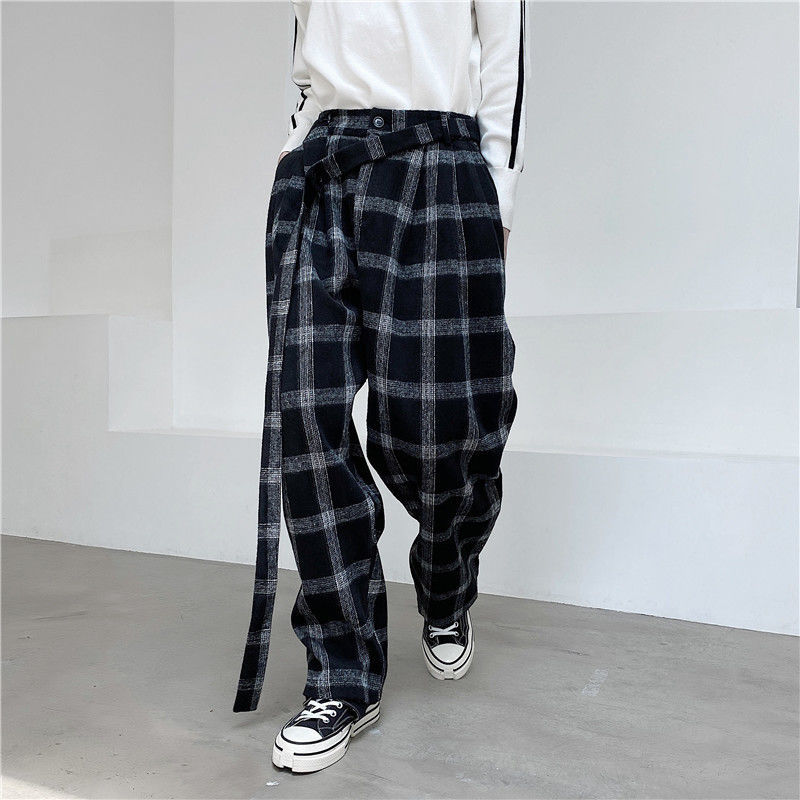 

2021 New Black and White Male Chess Casual Printing Woolen Streetwear Suit High-quality M- Pants Cip3