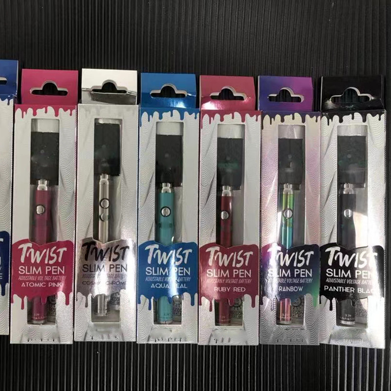

Newest Packing Twist Preheat 320mah Battery USB Charger Kit variable voltage Preheat 510 thread Vape Pen Battery Cartridge Vaporizer