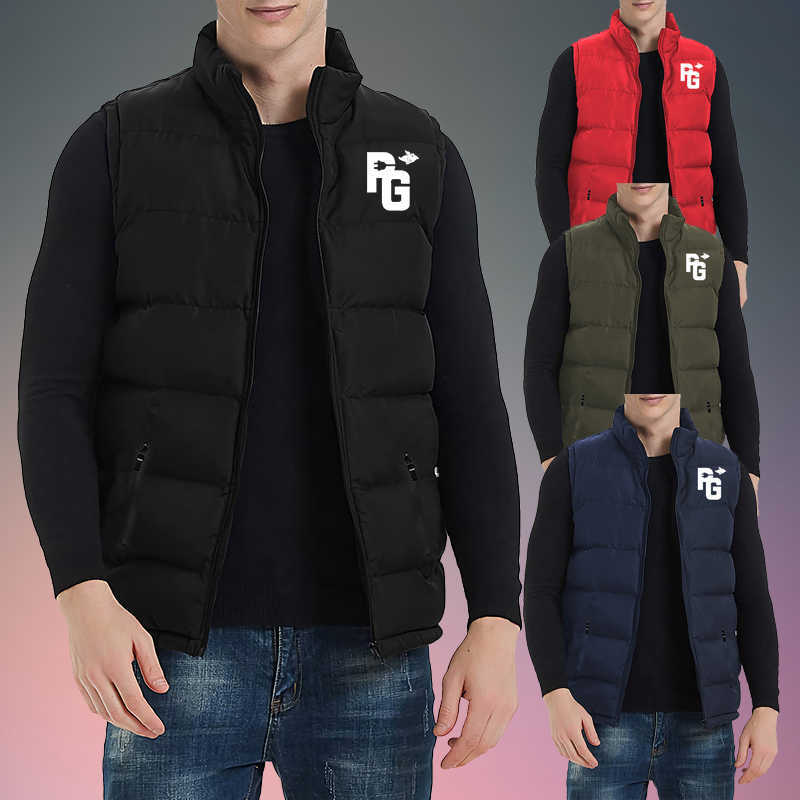 

Men's PG Golf Pearly Gates Print Autumn and Winter Sleeveless Jacket Man Design Warm and Windproof Lightweight Down Vest 211015, Navy blue