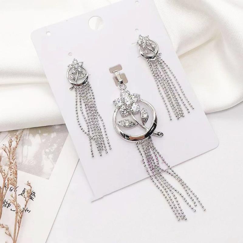 

Earrings & Necklace Birthday/Anniversary Jewelry Gifts Necklace/Pierced Set For Women Mom/Wife/Sister/ Friend, Silver