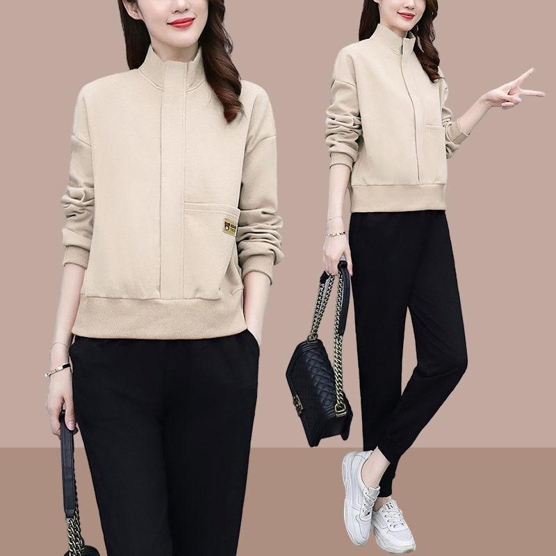 

Women's Tracksuits Autumn 2022 Fashion Korean Streetwear Ladies Tops And Pants Womens Two Piece Set Large Size Outfits Vintage Hooded Tracks, Gray