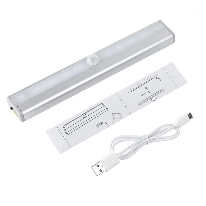

Party Decoration Motion Sensor Night Light 10 LED Closet Lights USB Rechargeable Battery Power Wireless IR Infrared Detector Lamp