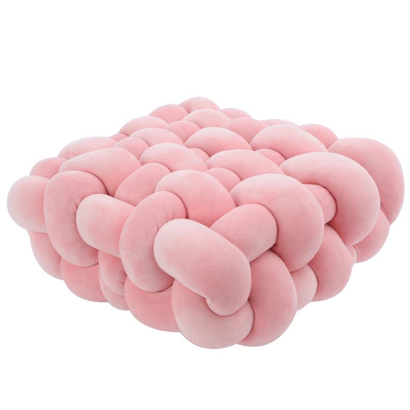 

Cushion/Decorative Pillow 2PCS Living Room Soft Plush Knot Cushion Sofa Solid Color Square Hand Woven, White