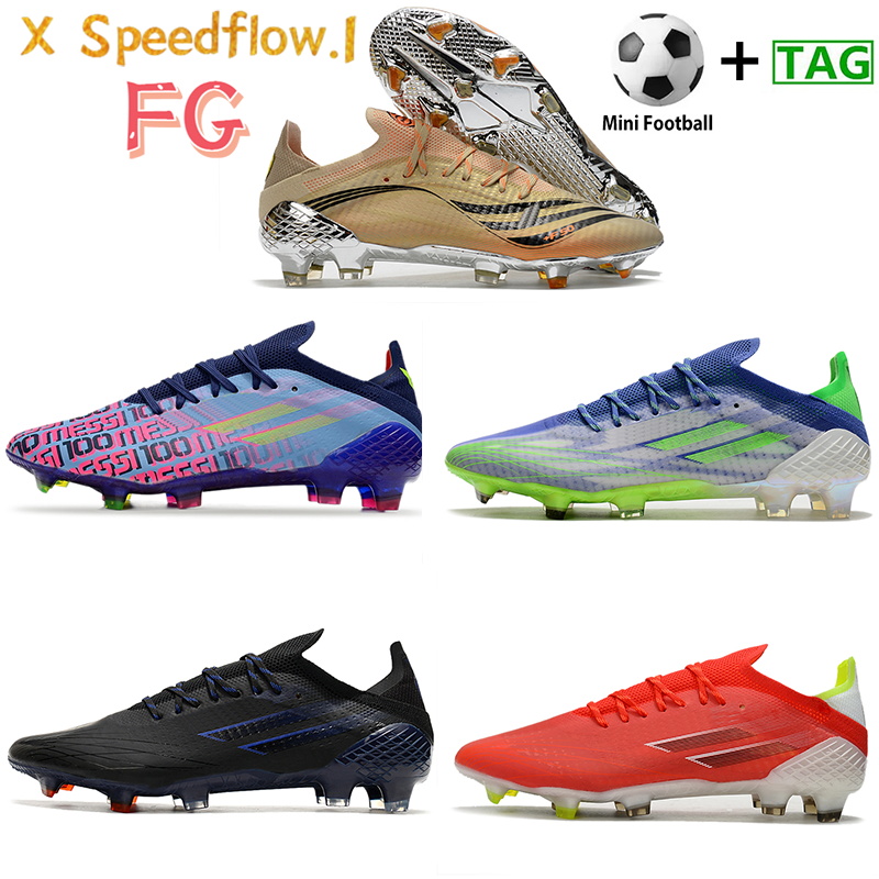 

X Speedflow 1 FG soccer shoes men football shoe khaki black red multi color blue volt mens designer sports sneakers, Bubble wrap packaging