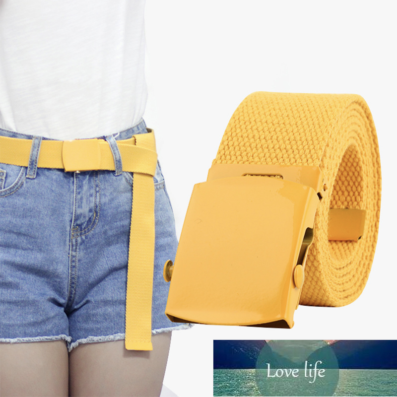 

Yellow belt automatic canvas belts for women men fashion harajuku accessories easy black long jeans belt cinturon mujer Factory price expert design Quality Latest, As pic