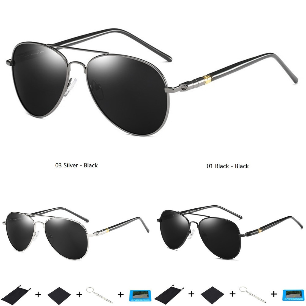 

Men's Polarized Sunglasses Men Women Driving Pilot Vintage Sun Glasses Brand Designer Male Black Sunglasses For Man Women UV400 L0220, White;black